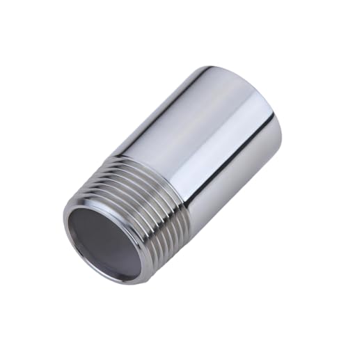 CONSTELLAR 304 SS Seamless Pipe Nipple-1/2" Male x 1/2" Female NPT Threaded 2 Inch (50mm) Length 3mm Wall Thickness Mirror Polished Heavy Seamless Nipple for Water,Gas,Industrial Plumbing (1 Pack)