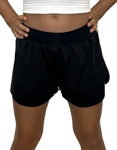 Girls Flowy Butterfly Shorts with Spandex Liner for Cheer Sports Gym Kids Casual Clothes Ages 7-16