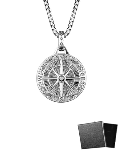 MOPZIJA halskette herren,kette herren,herren kette silber,silver chain men,Herren Halskette mit Anhänger Männer Kette Kompass Anhänger Geburtstag Geschenk für Männer Jungen,Mit 1 Geschenkbox MOPZIJA halskette herren,kette herren,herren kette silber,silver chain men,Herren Halskette mit Anhänger Männer Kette Kompass Anhänger Geburtstag Geschenk für Männer Jungen,Mit 1 Geschenkbox