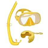 Schnorchelset für Erwachsene | auslaufsichere Panorama-Sichtmaske – mit verstellbarem Gehäuse und Flossen, zum Schwimmen lernen, Inselreisen, Sport