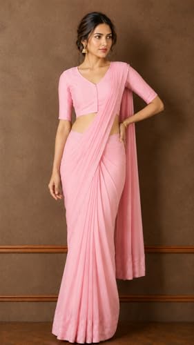 Image of Studio Shringaar Women's Cotton Stretchable (Smocked) Readymade Saree Blouse with Underarm Sweat Pads (Pack of 14 Pads)
