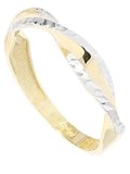 Moderner Goldring ohne Stein (Breite 3mm) mit einer gedrehten Ringschiene und feinen Diamantierungen in Weißgold abgesetzt in 9 Karat als perfektes Geschenk für eine Dame.
