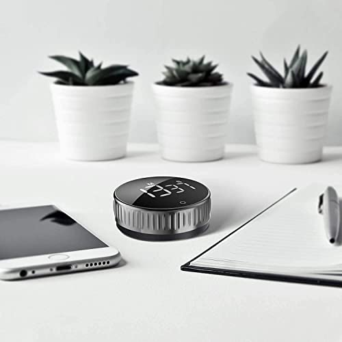 Image of AERYS Magnetic Digital Timers, Manual Countdown Kitchen Timer Countdown Clock,Mechanical Cooking Timer Counter Clock for Seniors, Adult and Kids to Use (Silver)