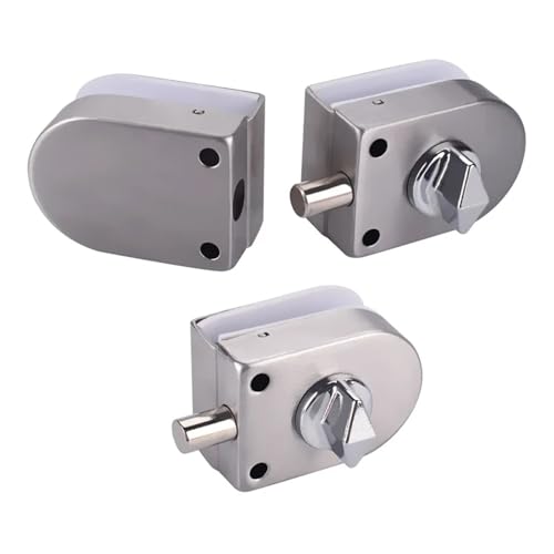 Serrure porte verre sans perçage pour bloquer double battant - 4
