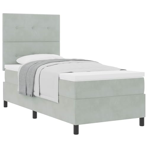 Genérico Cama Tipo Box Spring Gris Claro 90 x 200 cm Tercio,Mobiliario,Camas y Accesorios,Camas y somieres,Gris Claro,3339806