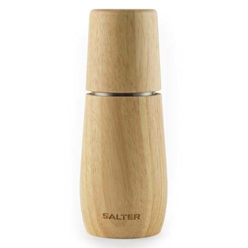 Salter Edith Pepper Mill – Grinder per spezie in legno, legno certificato FSC®, mulino per stagionatura manuale, meccanismo di macinazione in acciaio al carbonio, ghiaia regolabile dalla finitura