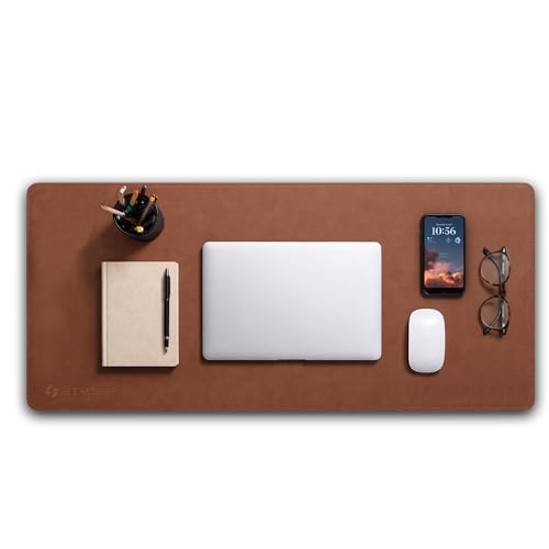 STRIFF EliteMat Premium Vegan Leather Desk Mat (85 x 45 cm) | Anti-Slip | Extended Mouse Pad & Keyboard Mat | Waterproof Laptop Protector for Office, Work from Home, Writing & Gaming