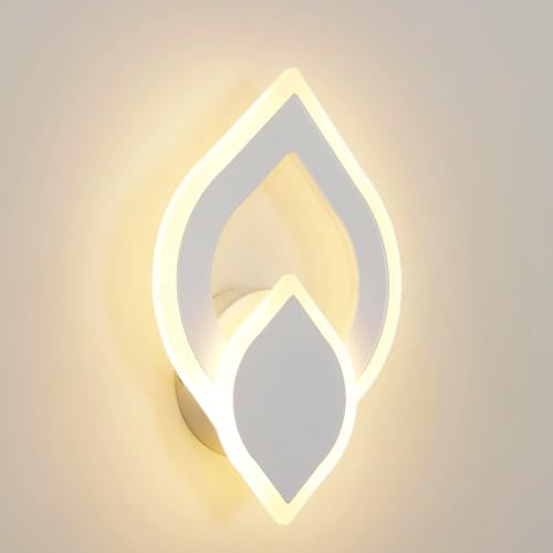Luz pared LED blanca 3000K para dormitorio con aplique interior acrílico