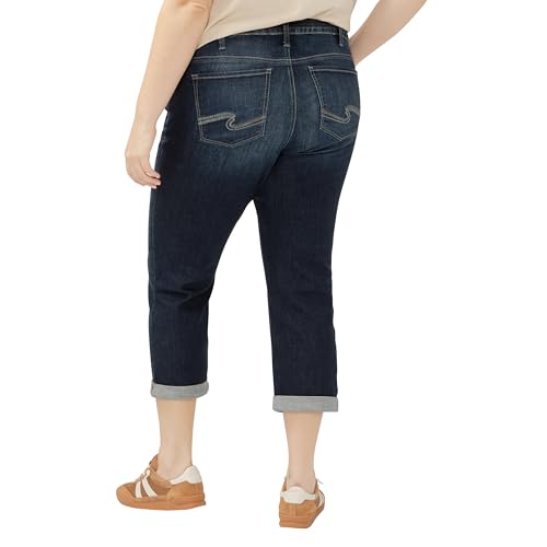 Silver Jeans Co. Women's Plus Size Elyse Mid Rise Comfort Fit Capri Jeans3