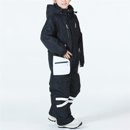 Girls Ski Jacket Ski Suit for Kids Boys Girls Ski Jacket Pants Suits Windproof Snow Suit Winter Ski Suit (Black, 5-6 Years)3