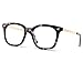 Vintage Squre Clear Glasses Eyeglasses Frames for Women Men (black leopard)
