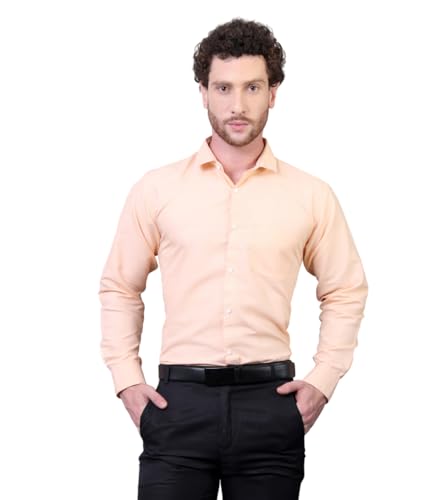 Image of CONTRARY Men's Pure Cotton Solid Stylish Casual & Formal Wear Shirt | Stylish Regular Fit Full Sleeve Comfortable Office Party Trendy Shirt - Multi Color