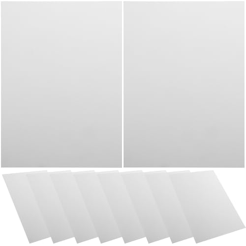 Garneck Feuilles de Plastique Pp A4 210x297 Mm Blanc Mat 0,5 Mm Ignifuge 10 Pièces pour Loisirs Créatifs, Panneaux Plastiques Artisanat et Fabrication D'objets DIY