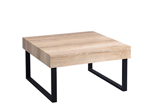 HomeTrends4You Borneo 1 Mesa de saln, Madera de Roble Salvaje, marrón Claro, 55x55cm, Höhe 28cm