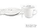 MIWARE 7 Ounce Porcelain Cappuccino Cups with Saucers - Set of 4, Perfect for Specialty Coffee Drinks, Latte, Cafe Mocha and Tea, Ivory White