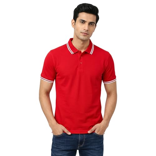 Image of Hangout Hub Hybrid Men's Polycotton Polo T-Shirt | Solid Finish | 260 GSM Premium Fabric | Half Sleeve Collared Neck | Regular Fit | Casual & Office Wear | Set of 1, 2 & 3