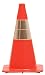 Work Area Protection 18PVCS Polyvinyl Chloride Standard Traffic Cone with 4" VSB Reflective Collar, 7-1/4" Diameter x 18" Height, Fluorescent Orange