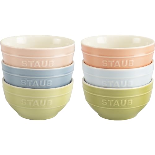 Image of Staub Ceramic 6-pc 4.75-inch Small Universal Bowl Macaron Pastel Colors
