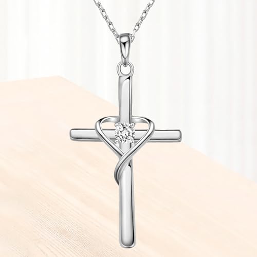 Elegant 925 Silver Cross Necklace for Women and Men,Perfect for Easter or Holiday Gifts