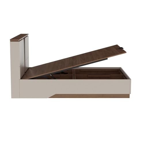 Image of Wakefit Bed | 3 Yr Warranty | Bed Queen Size, Comes with Hydraulic Storage, Noise-Free, Density: 680-750 kg /m, Termite & Borer Resistant, Fits Mattresses Up to 8 inches (Kora 78x60- Columbian Walnut)