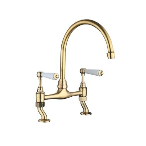 Robinet de cuisine vintage doré pour évier de style campagnard