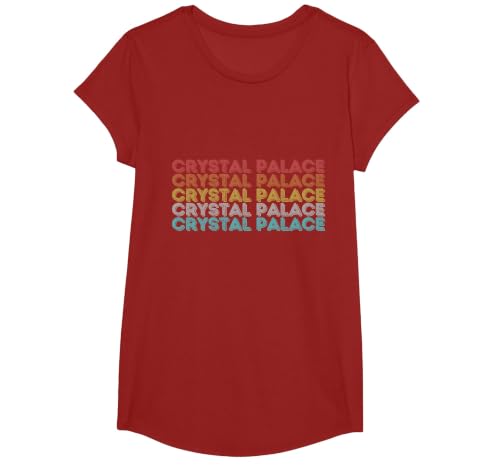 Vintage Retro Crystal Palace T-Shirt, Girls, Cranberry Red, X-Small