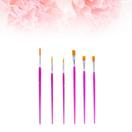 Yardwe 6Pcs Paint Brush Set Rodada Apontou Ponta Pincéis Cabelo Nylon Artista Pincéis para Pintura A