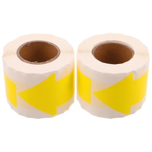 OSOLADY 2 Rolls Directional Arrow Stickers, Pipe Labels for Line Marking, Flow Arrow Tape for Water & Gas Pipe Identification, Plumbing Identification Decals Yellow