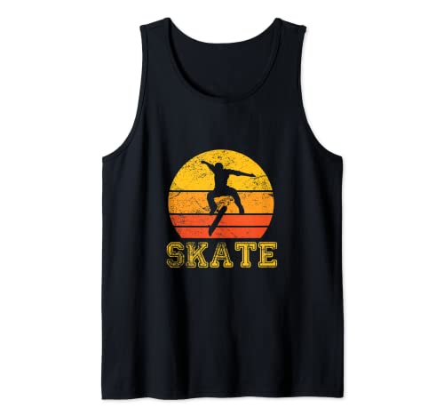 Skate Funny Vintage Skate Patines Sign For Skateboarders Camiseta sin Mangas