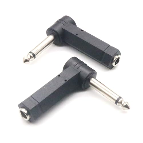 Adaptadores de ángulo recto 6.35 mm TS para guitarra, pack x2 miniatura 1
