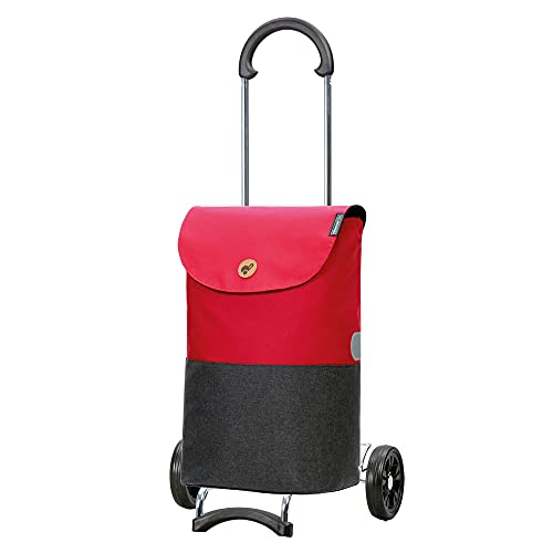 Andersen Einkaufstrolley - klappbar - 36 Liter - belastbar 40 kg - Stahlgestell - Trolley - Rad Ø 15 cm - Scala Shopper Ebba rot