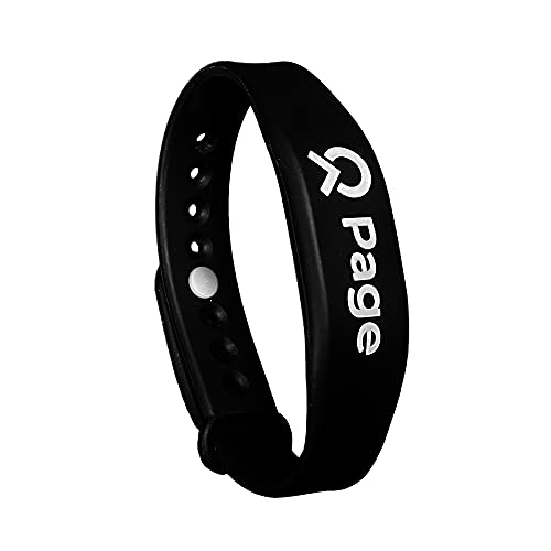 Page Band Silicone Wristband (Adjustable) - Digital Business Card - Instantly Share Contact Info, Social Media, Music, Payment and More - Works with iOS and Android - Features NFC and QR (Black)