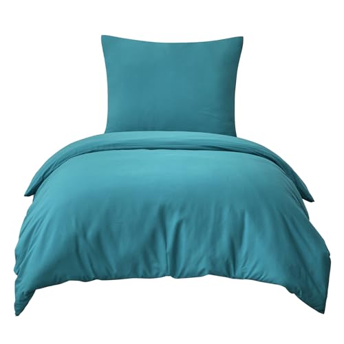 Aisbo Bettwäsche 155x220 2teilig Türkis - Mikrofaser Bettwäsche-Sets...
