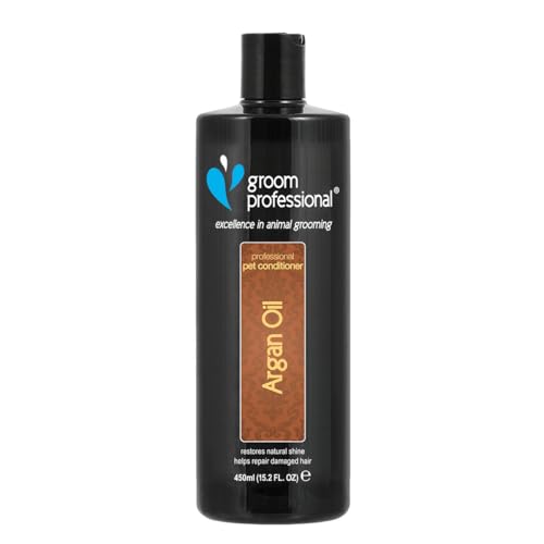 GROOM PROFESSIONAL Argan Oil Conditioner - Pflegespülung für Hunde - Reparierende Conditioner für Hunde mit Geschädigtem Haar - Entwirrende Pflegespülung - Für Trockene und Juckende Haut, 450ml