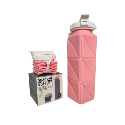 FlexiHydrate 620ml Outdoor Running Folding Water Bottle (Pink), 620 ml