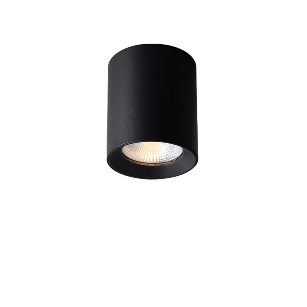 TCHAUSGZUS 25W LED Ceiling-Mounted Spotlight - Hole-Free Cylindrical Downlight for Home & Commercial Use Adjustable Warm, Neutral, and Cold White Light(15w,Neutral Light 4000K)