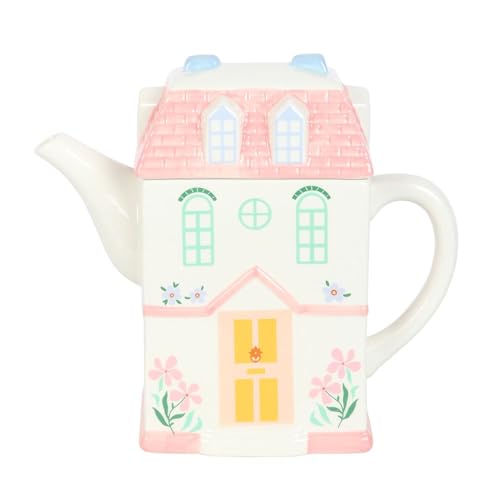 Théière en forme de maison pastel en céramique pour le thé - 6