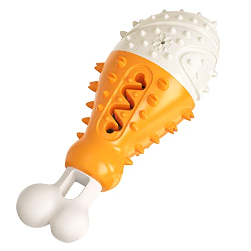 Turkey Leg Dog chew Toy Summer Dogs Ice Chewing Toys Treat Dispensing Slow Feeder Toothbrush for Chewers Cleaning Dog Water Floating Toys for Teething Puppies and Small/Medium/Large Dogs Gifts