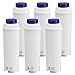 6× Fil-Fresh Wasserfilter für DLSC002 DeLonghi Kaffeevollautomaten, Filterkartuschen Filterpatrone für DeLonghi ECAM Magnifica S, Dinamica Pus, PrimaDonna, ESAM, EPAM, ETAM, BCO