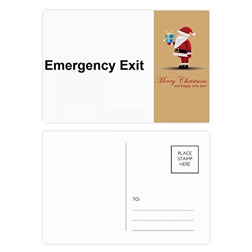 Cartes postales signalisation sortie d'urgence Père Noël Noir Noël