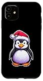 custodia per iphone 11 penguin lover christmas cute penguin wearing santa hat xmas