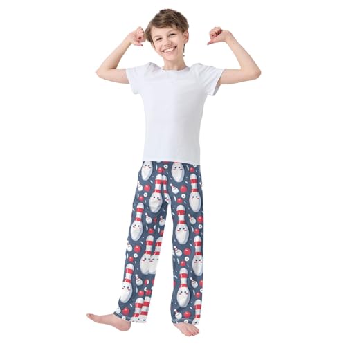 Pajama Bottoms, Bowling Pin Cute Sleeping Pant Lounge Wear Elastic Waist Long Pants Sleepwear Pjs2