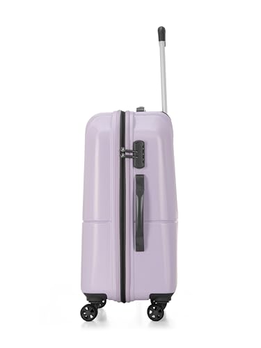 Image of Genie Palm Plus 66cm Trolley Bag, Hard Side 8 Wheel Carry on Luggage - Lavender, Travel Bag for Women