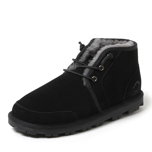 Image of Fireside by Dearfoams Men's Shepparton Shearling Fur Indoor /Outdoor Lace-up Chukka Boot