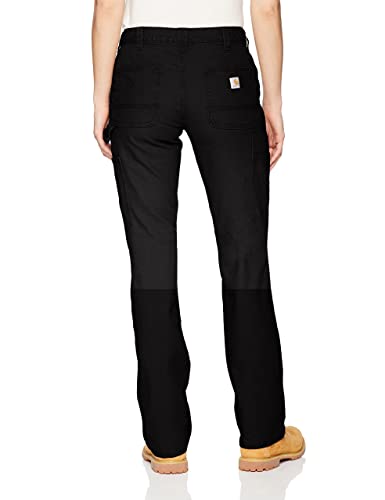 Carhartt Women's Rugged Flex Loose Fit Canvas Work Pant, Black, 4 Short Standard #TOP1