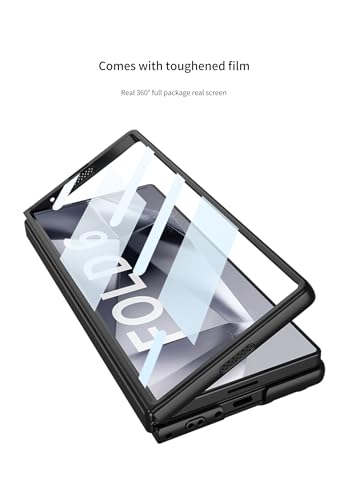 Image of Midkart Matte Case Compatible with Samsung Galaxy Z Fold 6 (Release 2024) with Front Glass Cover Hard PC Thin Independent Camera Protection, Black