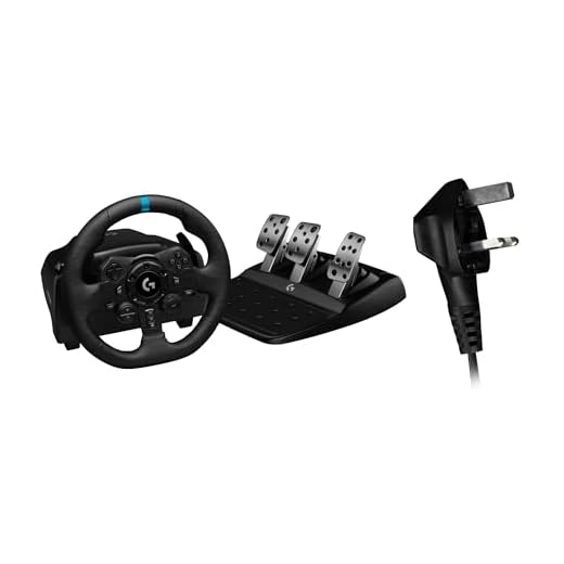 Logitech G923 Lenkrad m. Pedalen für PS5, PS4 & PC - UK Englisch Netzstecker (typ G) - Schwarz