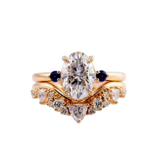 Bague moissanite ovale en argent 925 et or 14k pour un éclat intemporel