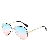 PAIHUIART Herren Sonnenbrille Damen Radsportbrillen Steampunk Mode Randlose Pilot Sonnenbrille Frauen Tönung Luftfahrt Damen Sonnenbrille Klassische Vintage Sonnenbrille Exquisite Schattier
