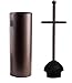 Bronze Toilet Plunger with Holder for Bathroom Metal Canister Holder Drip Cup, Heavy Duty, Deep Cleaning Bronze